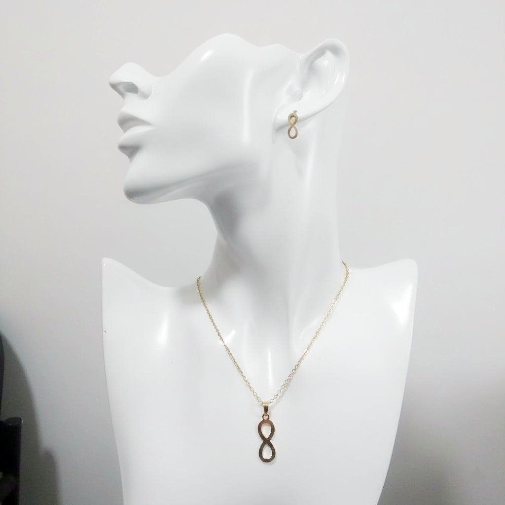 Stainless Steel Infinity symbol Jewelry Necklace Earring Set